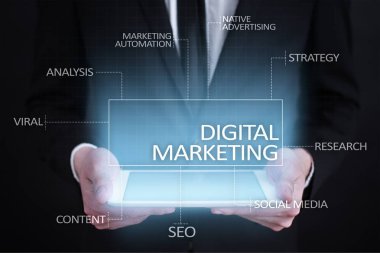 Dijital Pazarlama teknoloji kavramı. Internet. Online. Arama Motoru Optimizasyonu. SEO. SMM. reklam.