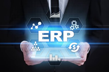 Kurumsal Kaynak Planlama iş ve teknoloji kavramı.