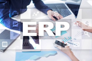 Kurumsal Kaynak Planlama iş ve teknoloji kavramı.