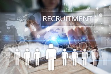 İnsan kaynakları yönetimi, insan kaynakları, işe alım, liderlik ve ekip oluşturma. İş ve teknoloji kavramı.