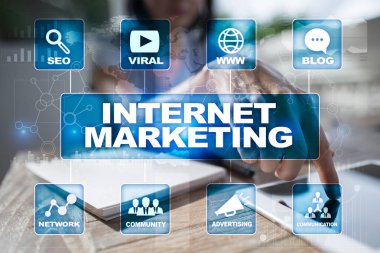 Internet pazarlama kavramı. SEO. İş ve teknoloji.