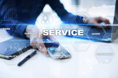 Müşteri hizmeti ve ilişki kavramı. İş kavramı.