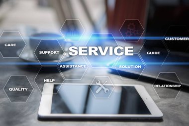 Müşteri hizmeti ve ilişki kavramı. İş kavramı.