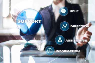 Teknik destek. Müşteri yardım. İş ve teknoloji kavramı.