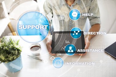 Teknik destek. Müşteri yardım. İş ve teknoloji kavramı.