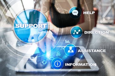 Teknik destek. Müşteri yardım. İş ve teknoloji kavramı.