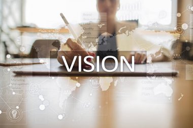 Vizyon kavramı. İş, Internet ve teknoloji kavramı.