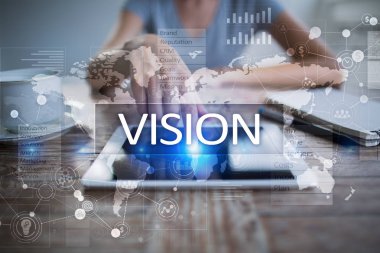 Vizyon kavramı. İş, Internet ve teknoloji kavramı.