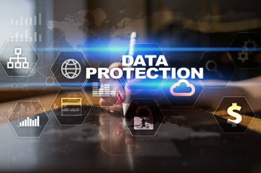 Veri koruma, siber güvenlik, bilgi güvenliği ve şifreleme. İnternet Teknoloji ve iş kavramı.