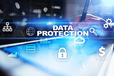 Veri koruma, siber güvenlik, bilgi güvenliği ve şifreleme. İnternet Teknoloji ve iş kavramı.