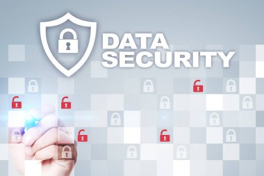 Sanal ekran üzerinde veri koruma ve siber güvenlik kavramı.