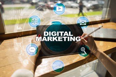 Dijital Pazarlama teknoloji kavramı. Internet. Online. Arama Motoru Optimizasyonu. SEO. SMM. reklam.