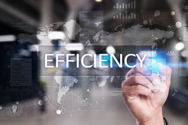 Verimlilik büyüme kavramı. İş ve teknoloji. Sanal ekran.