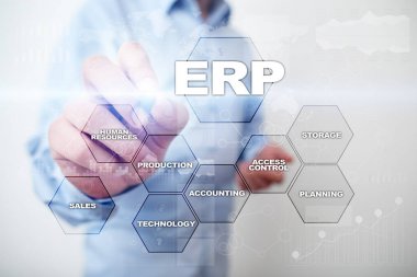 Kurumsal Kaynak Planlama iş ve teknoloji kavramı.