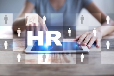 İnsan kaynakları yönetimi, insan kaynakları, işe alım, liderlik ve ekip oluşturma. İş ve teknoloji kavramı.