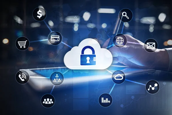 Cyber security, Data beveiliging, veiligheid van de informatie en encryptie. Internet technologie en business concept. — Stockfoto