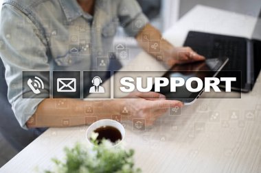 Teknik destek. Müşteri yardım. İş ve teknoloji kavramı.