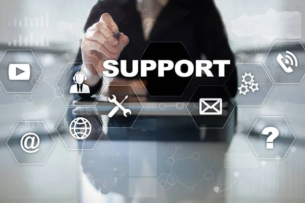 Teknisk support. Kunden hjälp. Affärer och teknik koncept. — Stockfoto