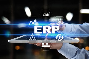 Kurumsal Kaynak Planlama iş ve teknoloji kavramı.