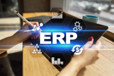 Kurumsal Kaynak Planlama iş ve teknoloji kavramı.