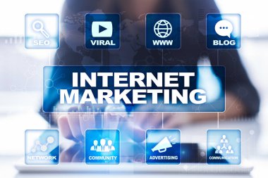 Internet pazarlama kavramı. SEO. İş ve teknoloji.