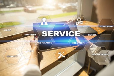 Müşteri hizmeti ve ilişki kavramı. İş kavramı.