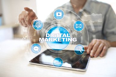 Dijital Pazarlama teknoloji kavramı. Internet. Online. Arama Motoru Optimizasyonu. SEO. SMM. reklam.