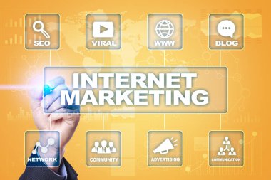 Internet pazarlama kavramı. SEO. İş ve teknoloji.