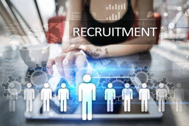 İnsan kaynakları yönetimi, insan kaynakları, işe alım, liderlik ve ekip oluşturma. İş ve teknoloji kavramı.