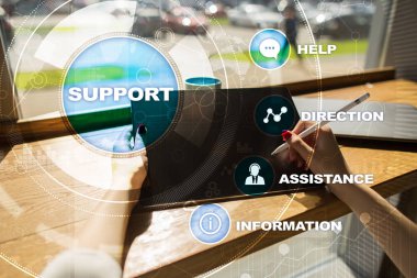 Teknik destek. Müşteri yardım. İş ve teknoloji kavramı.