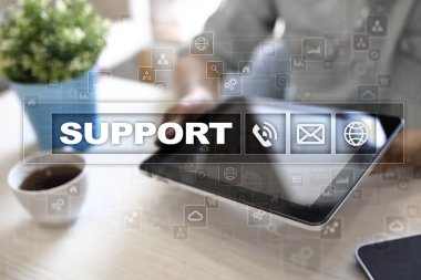 Teknik destek. Müşteri yardım. İş ve teknoloji kavramı.