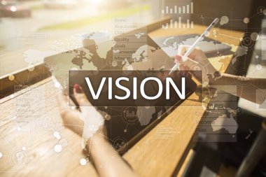 Vizyon kavramı. İş, Internet ve teknoloji kavramı.