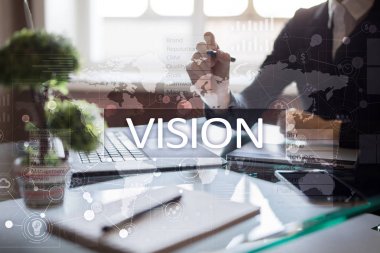 Vizyon kavramı. İş, Internet ve teknoloji kavramı.