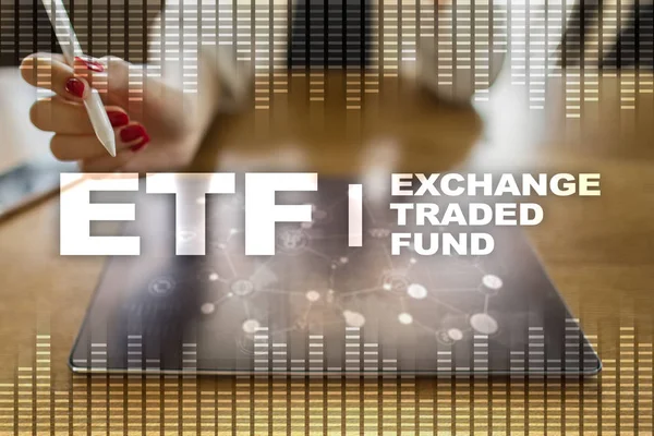 Etf. Exchange Traded Fund. Geschäfts-, Intenet- und Technologiekonzept. — Stockfoto