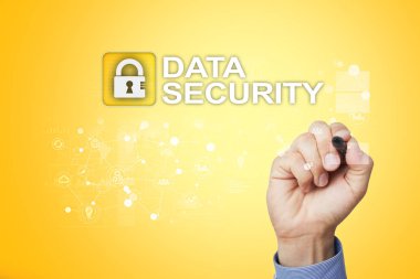 Siber Güvenlik, veri koruma, bilgi güvenliği ve şifreleme. İnternet Teknoloji ve iş kavramı.