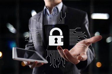 Siber Güvenlik, veri koruma, bilgi güvenliği ve şifreleme. İnternet Teknoloji ve iş kavramı.