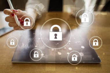 Siber Güvenlik, veri koruma, bilgi güvenliği ve şifreleme. İnternet Teknoloji ve iş kavramı.