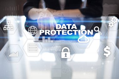 Veri koruma, siber güvenlik, bilgi güvenliği ve şifreleme. İnternet Teknoloji ve iş kavramı.