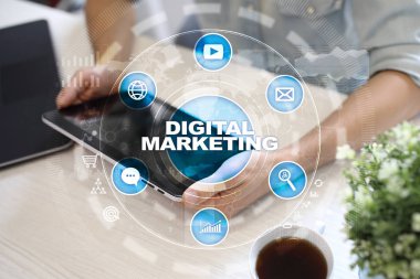 Dijital Pazarlama teknoloji kavramı. Internet. Online. Arama Motoru Optimizasyonu. SEO. SMM. reklam.
