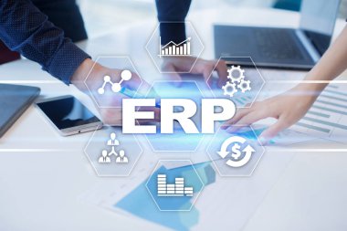 Kurumsal Kaynak Planlama iş ve teknoloji kavramı.