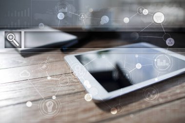 Boş arama çubuğu. Web sitesi Url. İş, internet ve teknoloji kavramı.