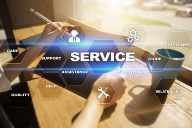 Müşteri hizmeti ve ilişki kavramı. İş kavramı.