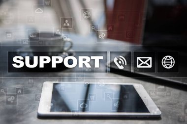 Teknik destek. Müşteri yardım. İş ve teknoloji kavramı.