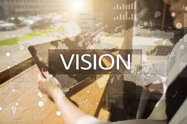 Vizyon kavramı. İş, Internet ve teknoloji kavramı.