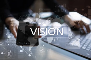 Vizyon kavramı. İş, Internet ve teknoloji kavramı.