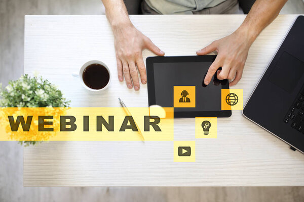 Вебинар. Электронное образование, концепция онлайн-образования. Личное развитие. Виртуальный экран
.