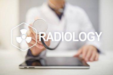 Radyoloji tıbbi teknoloji sanal ekran üzerinde. Sağlık.