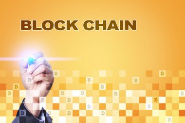 Blockchain teknoloji kavramı. Internet para transferi. Cryptocurrency.