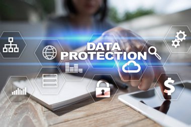 Veri koruma, siber güvenlik, bilgi güvenliği ve şifreleme. İnternet Teknoloji ve iş kavramı.