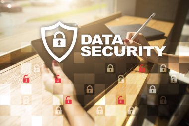 Sanal ekran üzerinde veri koruma ve siber güvenlik kavramı.